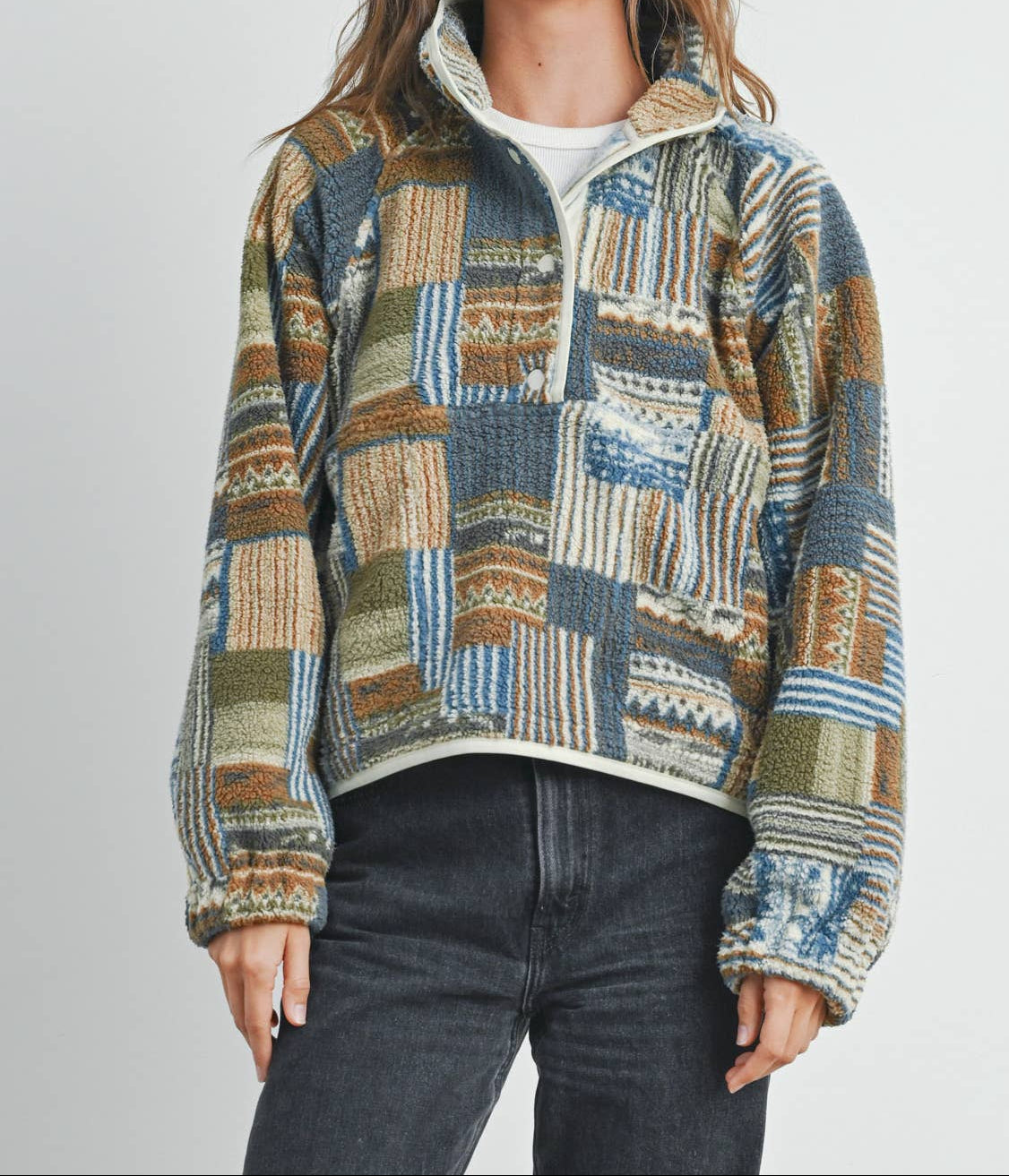 Patchwork Blue Sweatshirt