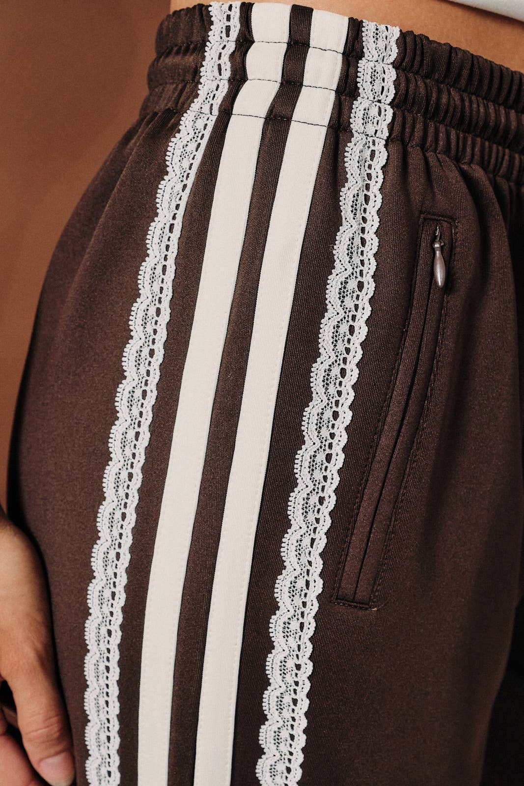 Lace Trim Track Pants