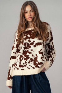 Cow Print Sweater