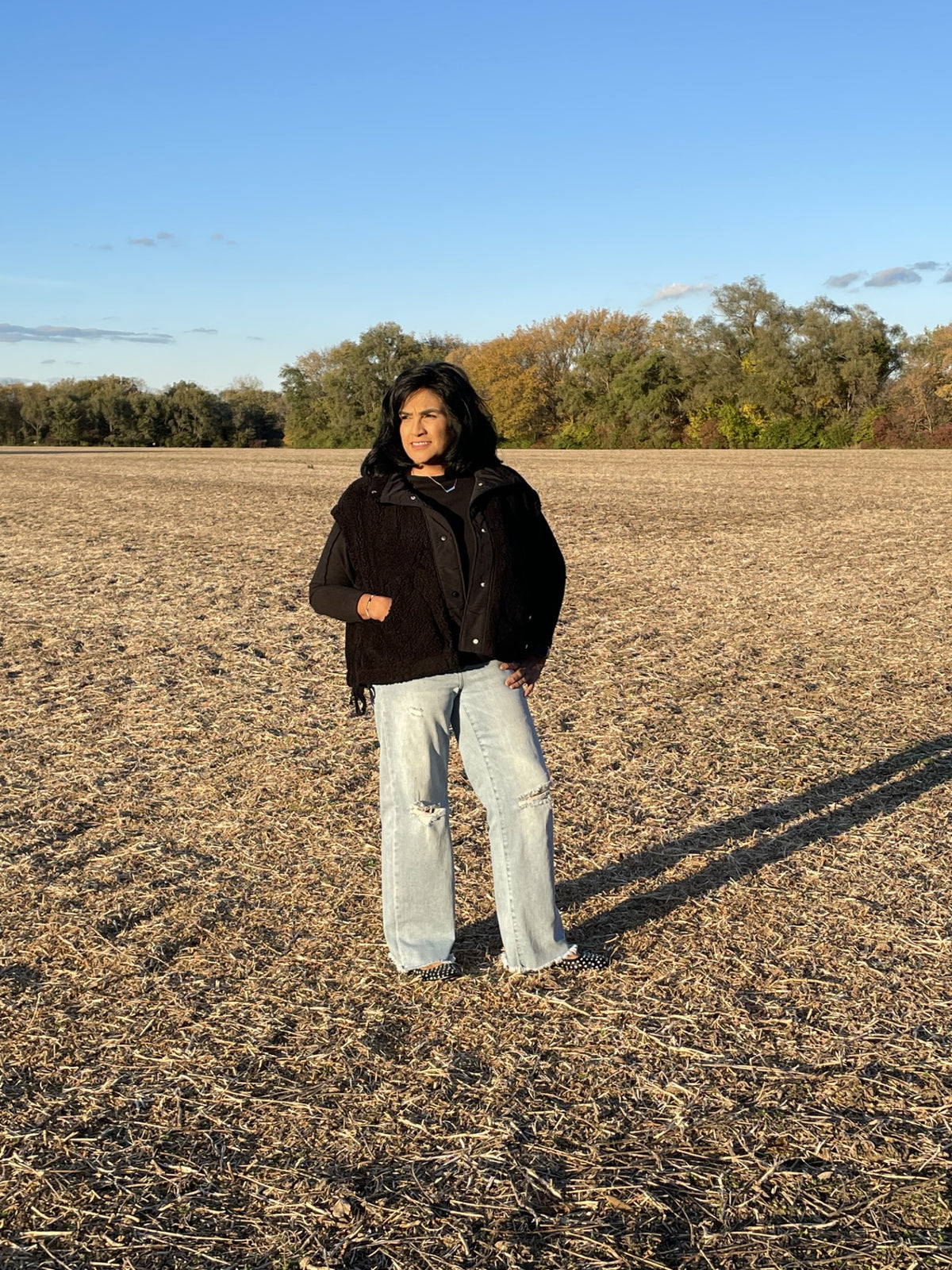 Black Sherpa Vest Jacket