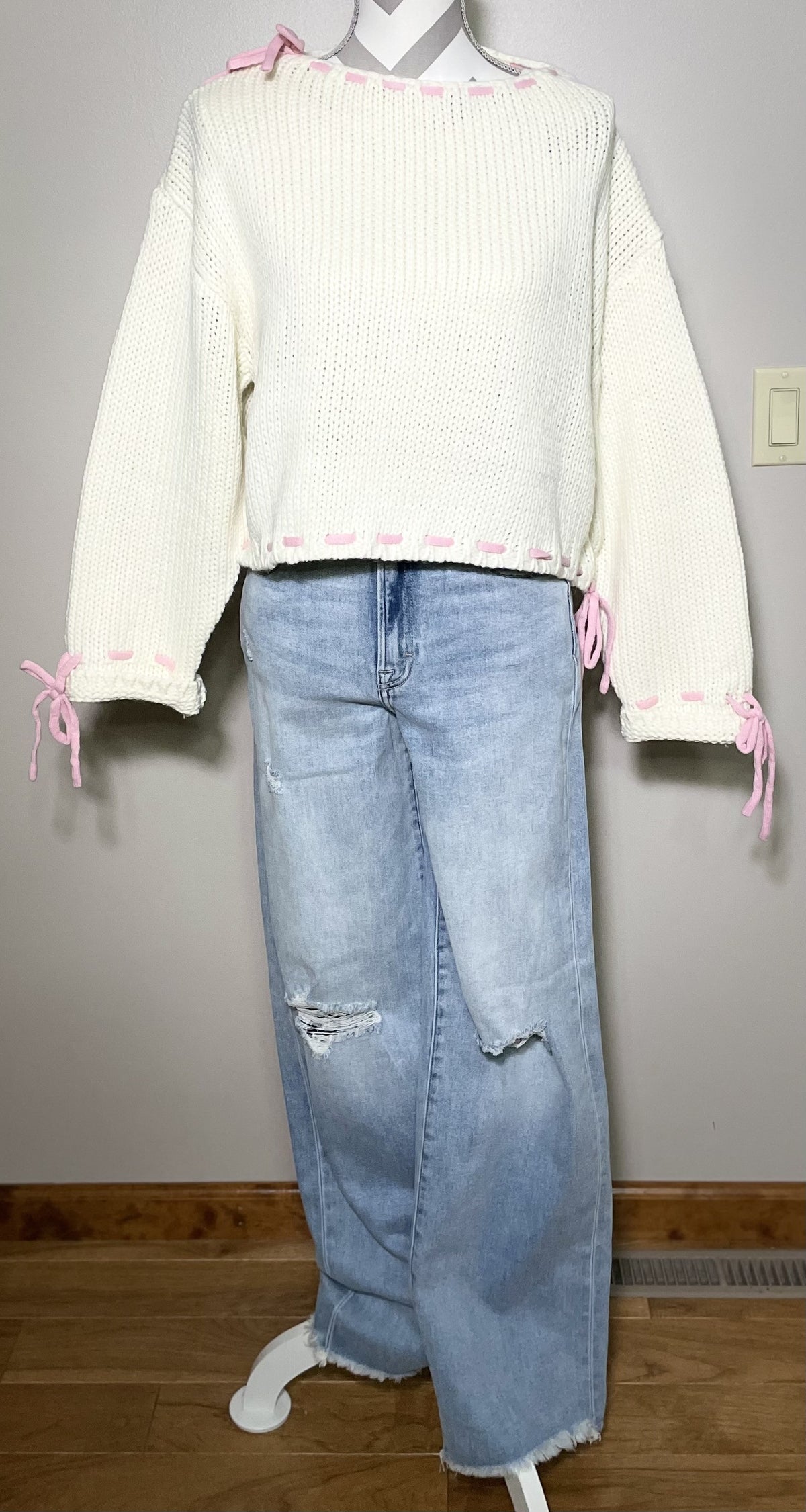 Blush and Cream Sweater