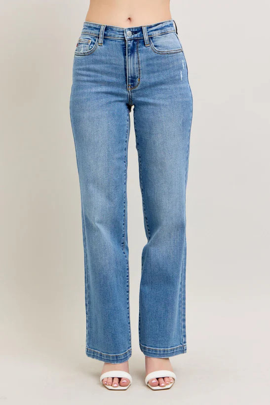 Judy Blue HW Trouser Fit Sraight Jeans