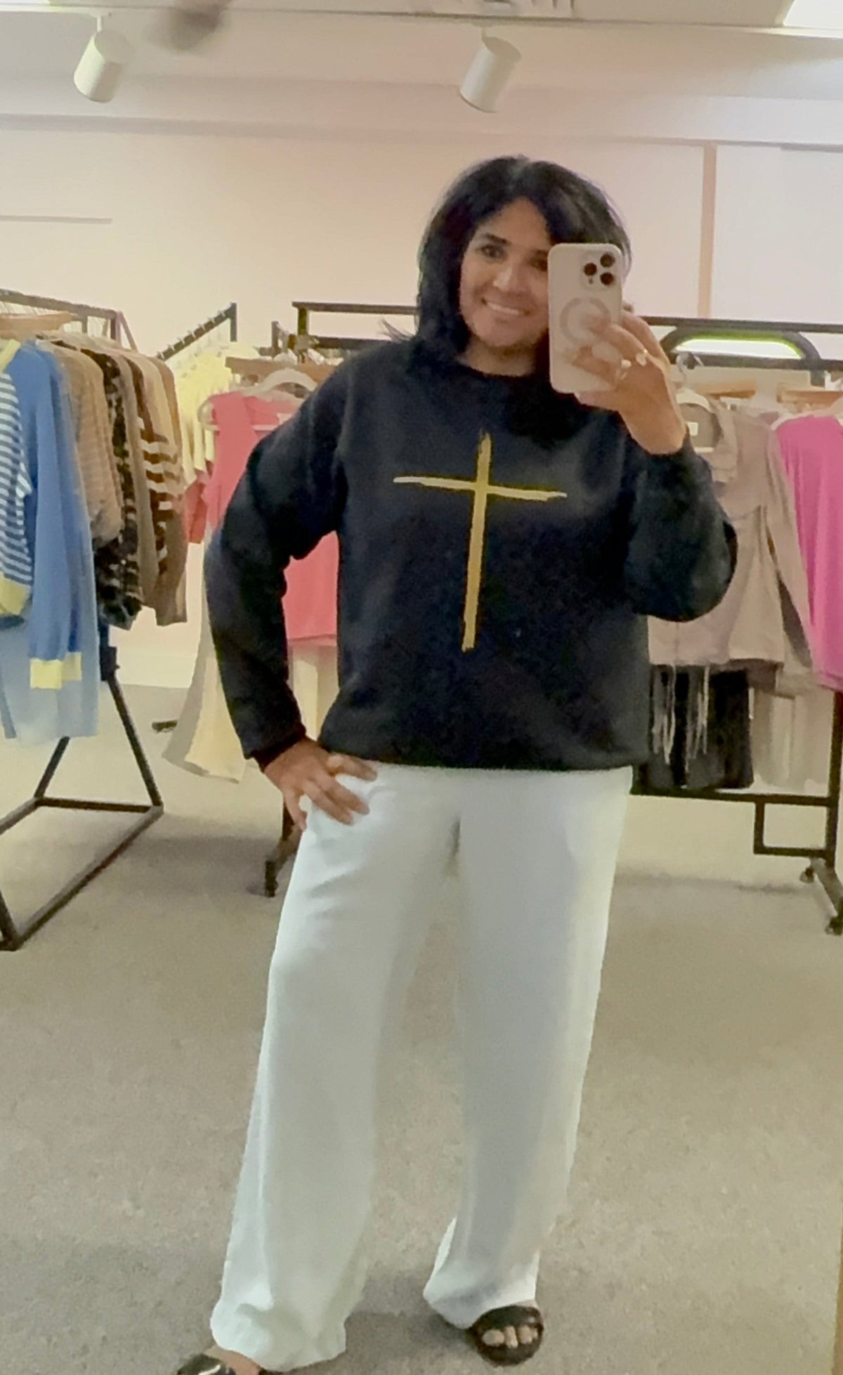 Gold Faith Cross Sweatshirt