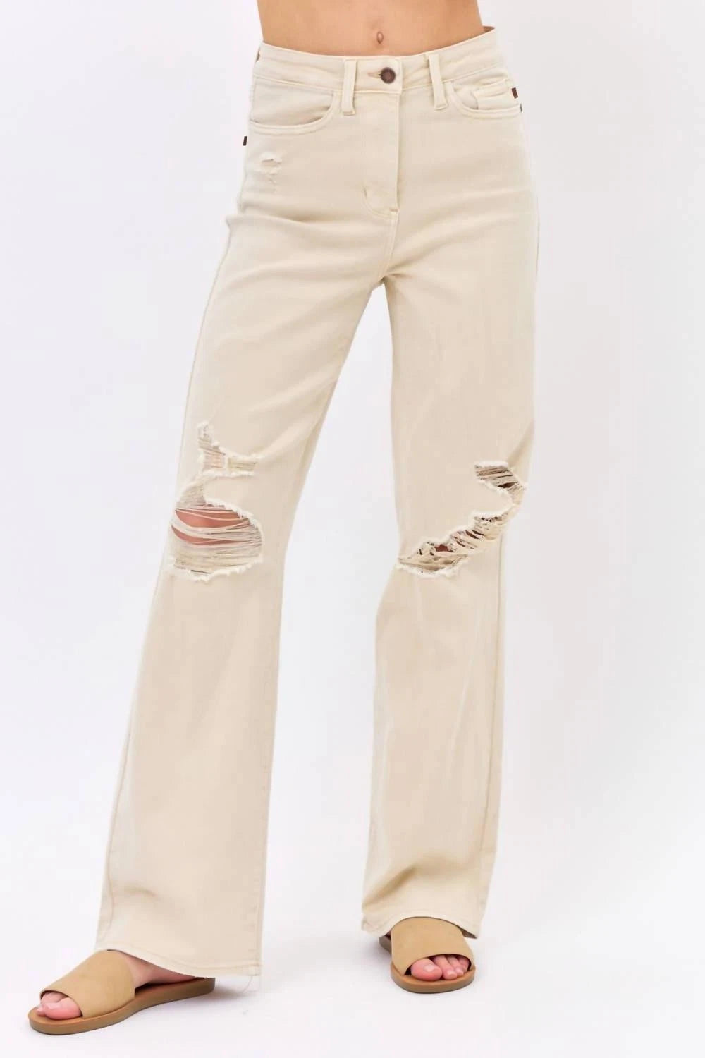 Judy Blue HW Destroyed 90's Straight  Jean