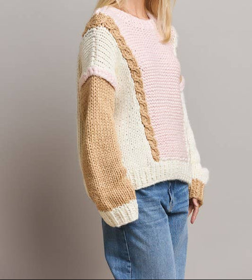 Color Block Chunky Sweater