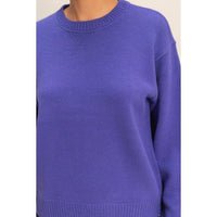 Crew Neck Purple Sweater