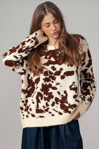 Cow Print Sweater