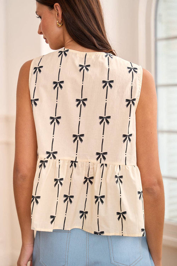 Bow Tie Ruffled Vest