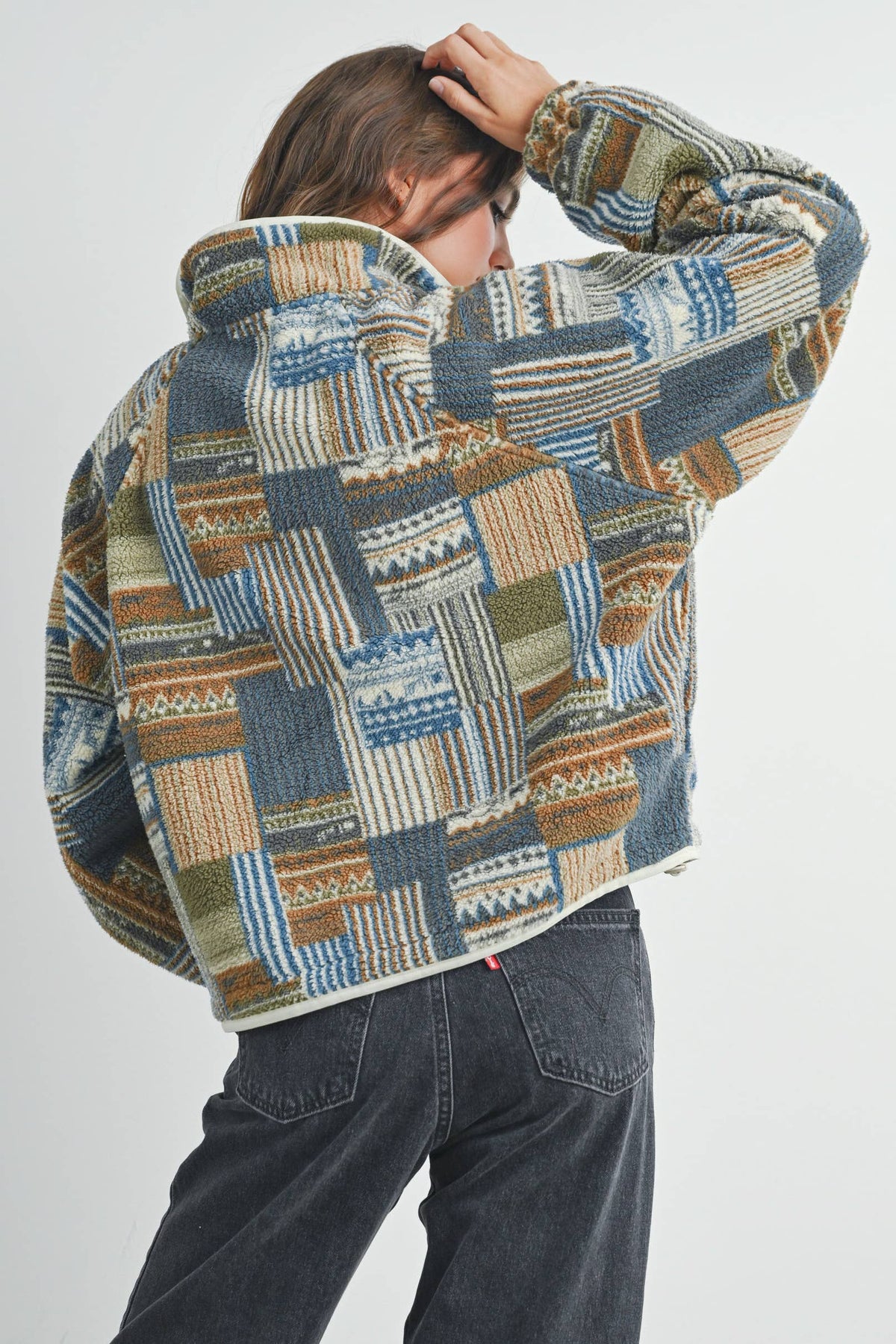 Patchwork Blue Sweatshirt
