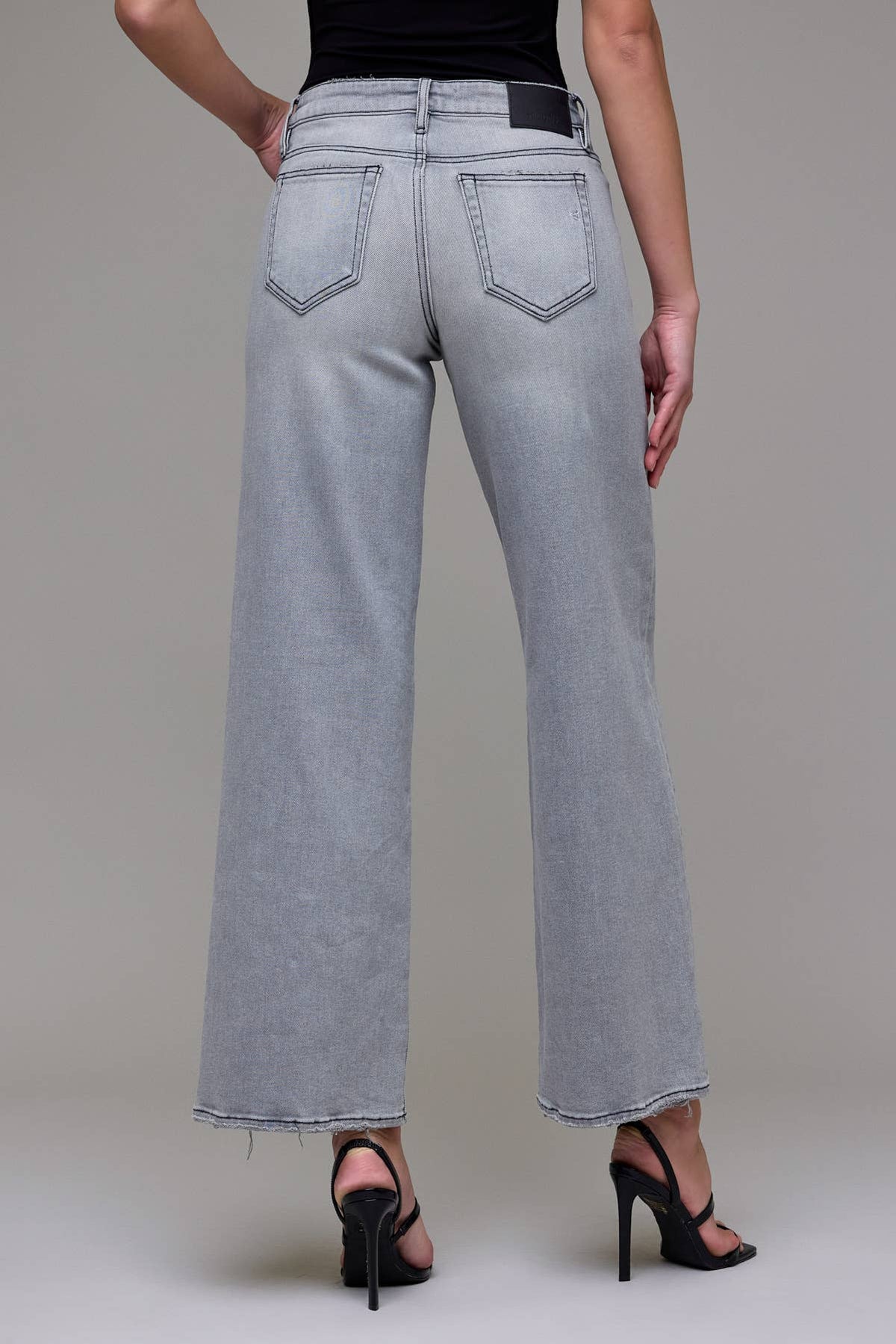 HIDDEN Light Grey Stretch Mid Rise Extra Wide leg