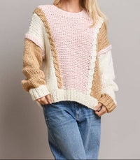 Color Block Chunky Sweater
