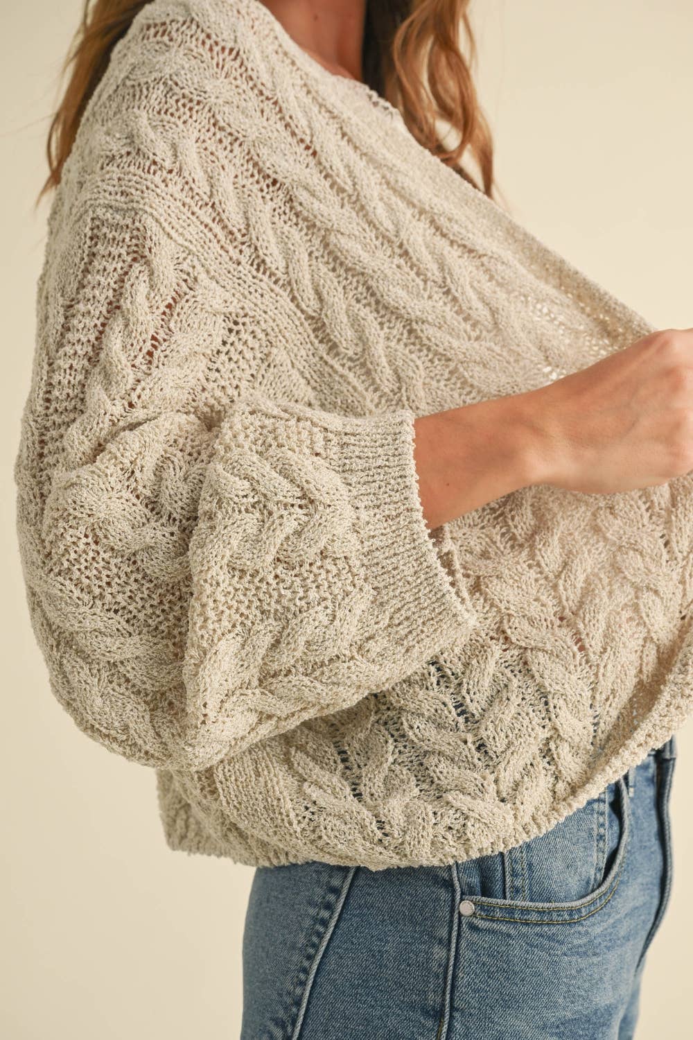 CABLE KNITTED CARDIGAN