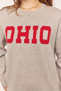 Ohio Sweater - Silvery Grey/Cherry