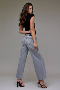 HIDDEN Light Grey Stretch Mid Rise Extra Wide leg