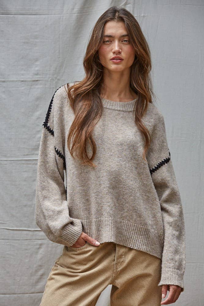 Crew Neck Mocha Sweater