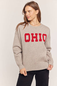 Ohio Sweater - Silvery Grey/Cherry