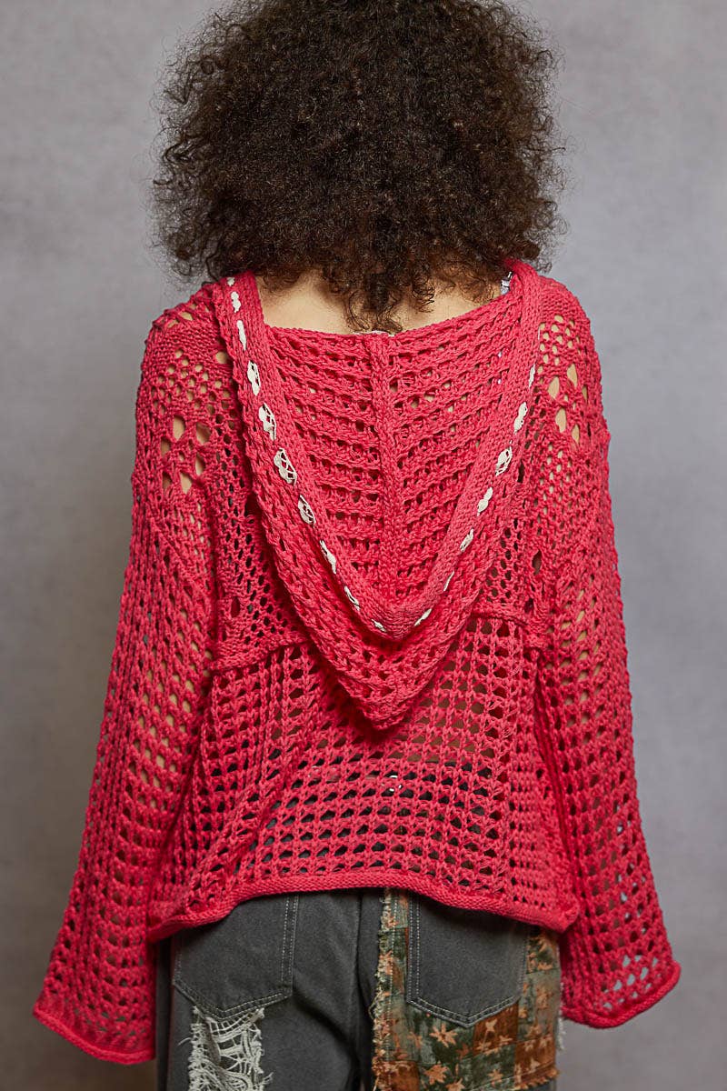American Flag Lightweight Hoodie - Fusia