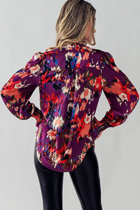 JACQUARD SATIN BLOUSE