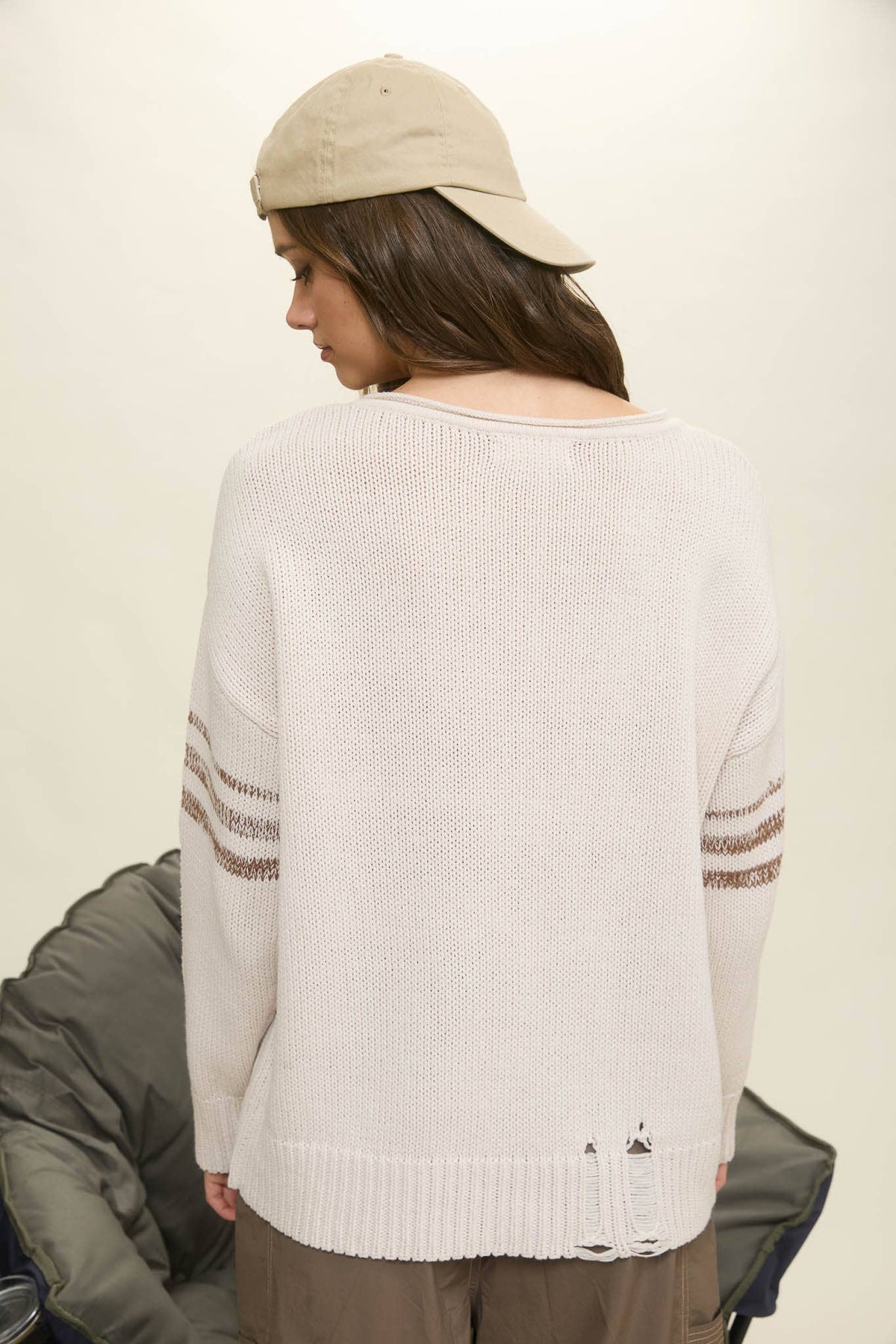 Distressed Varsity Sweater
