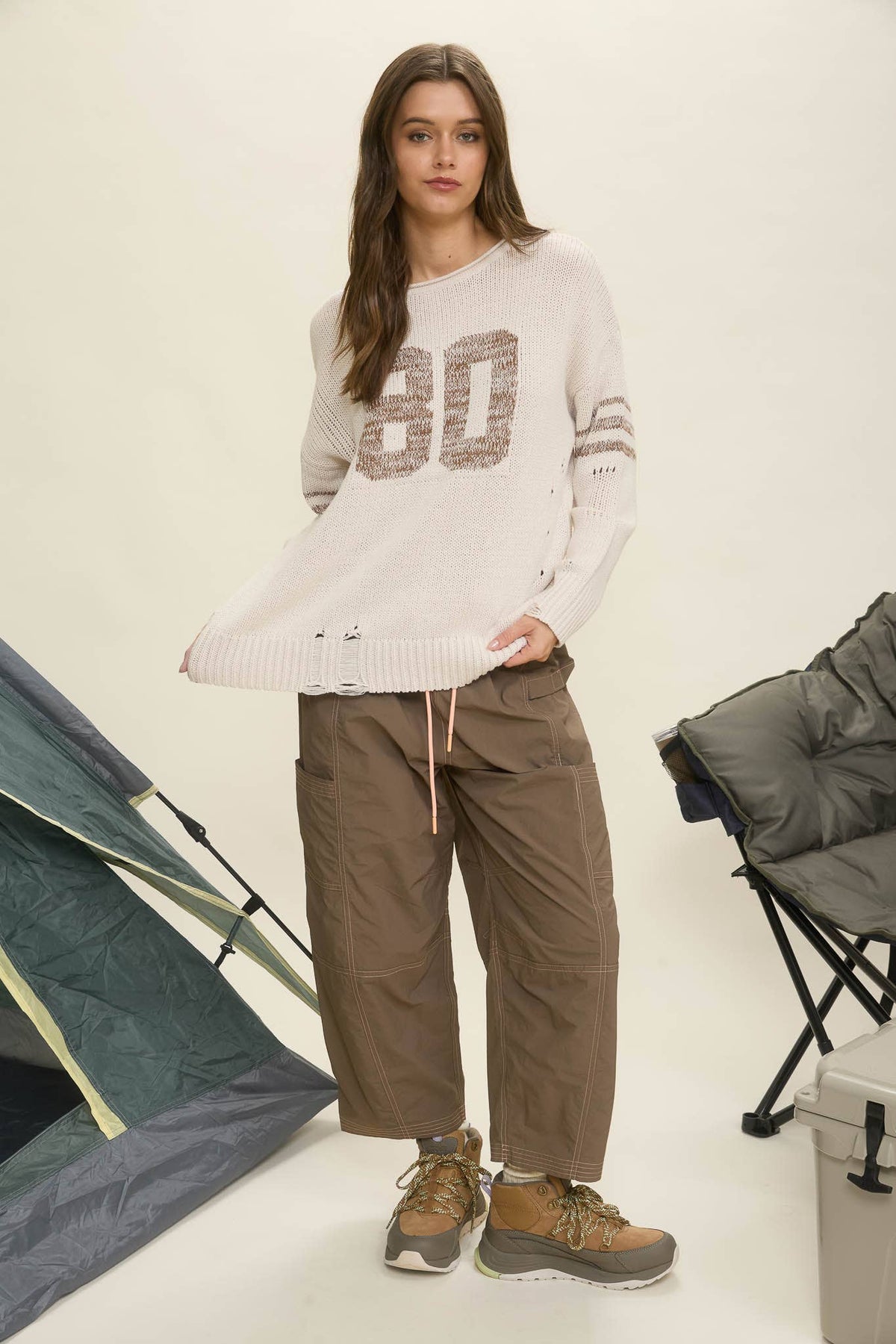 Distressed Varsity Sweater