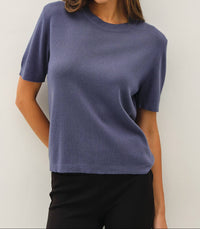 Annie Blue Short Sleeve Sweater