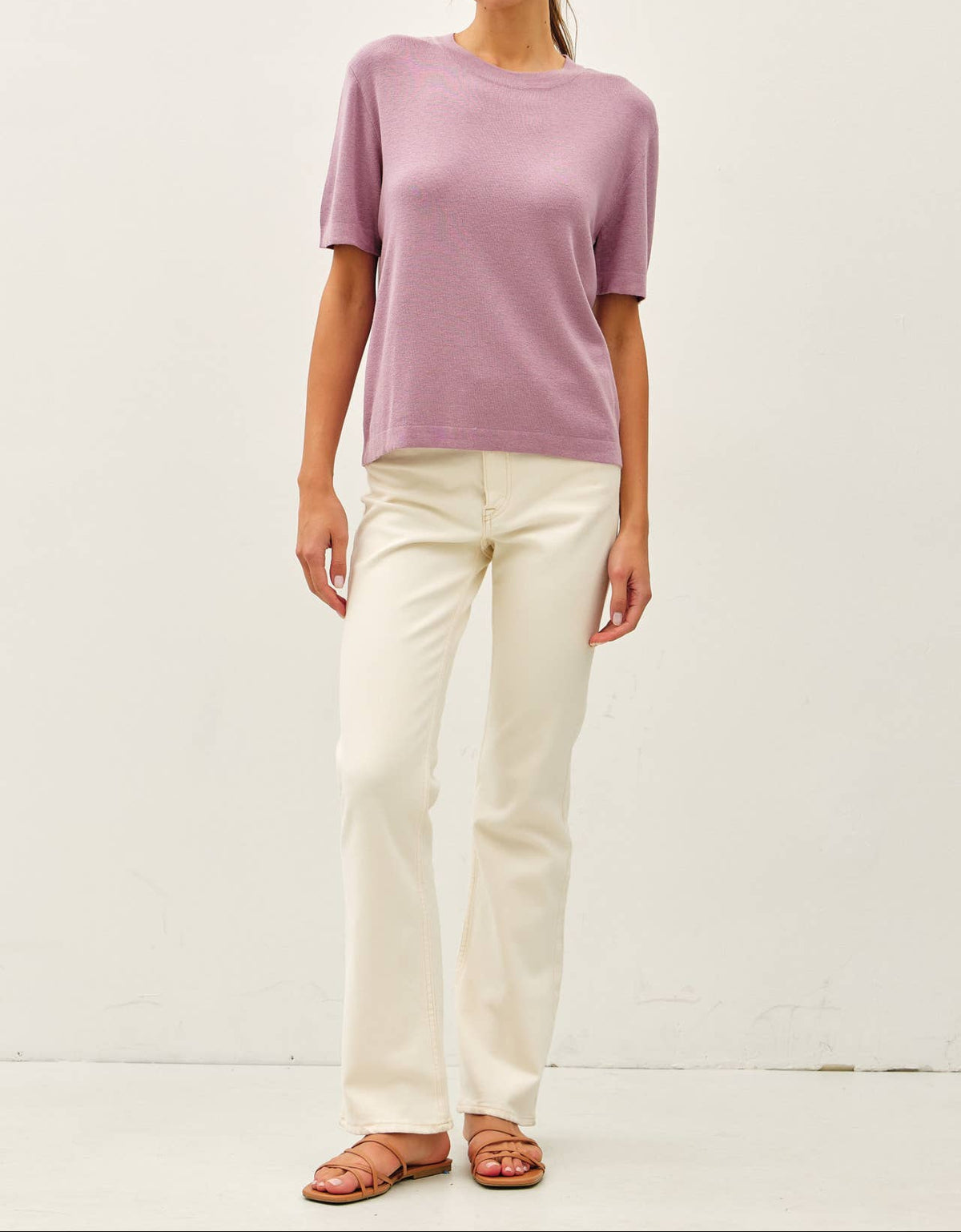 Lavender Short Sleeve Sweater