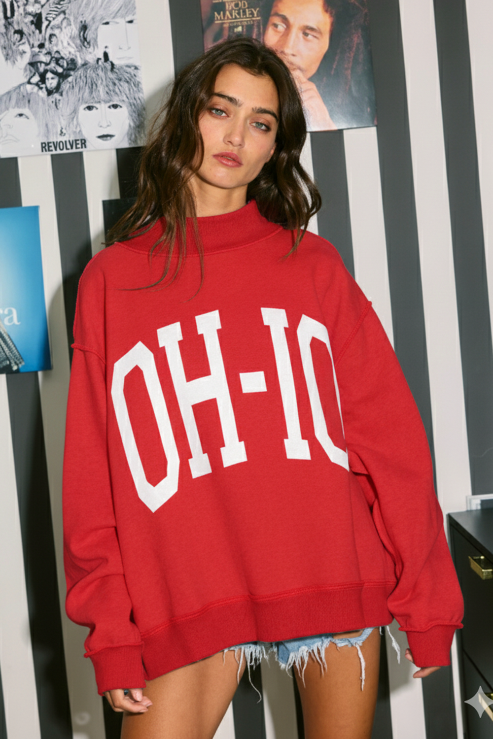 OH-IO & OH Reversible Mockneck Sweatshirt Red