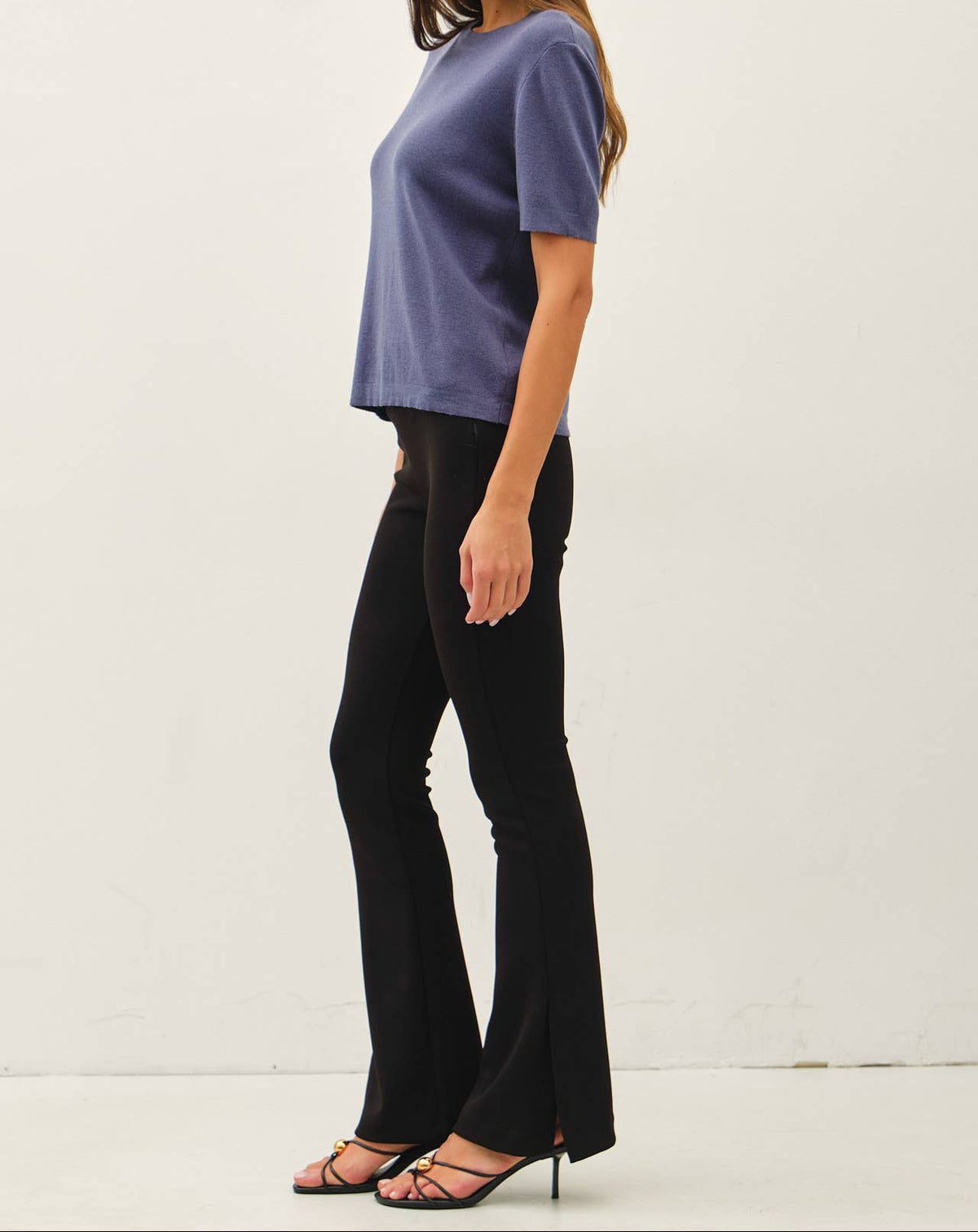 Annie Blue Short Sleeve Sweater