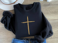 Gold Faith Cross Sweatshirt
