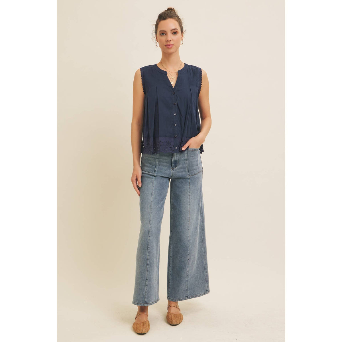 EYELET LACE Top