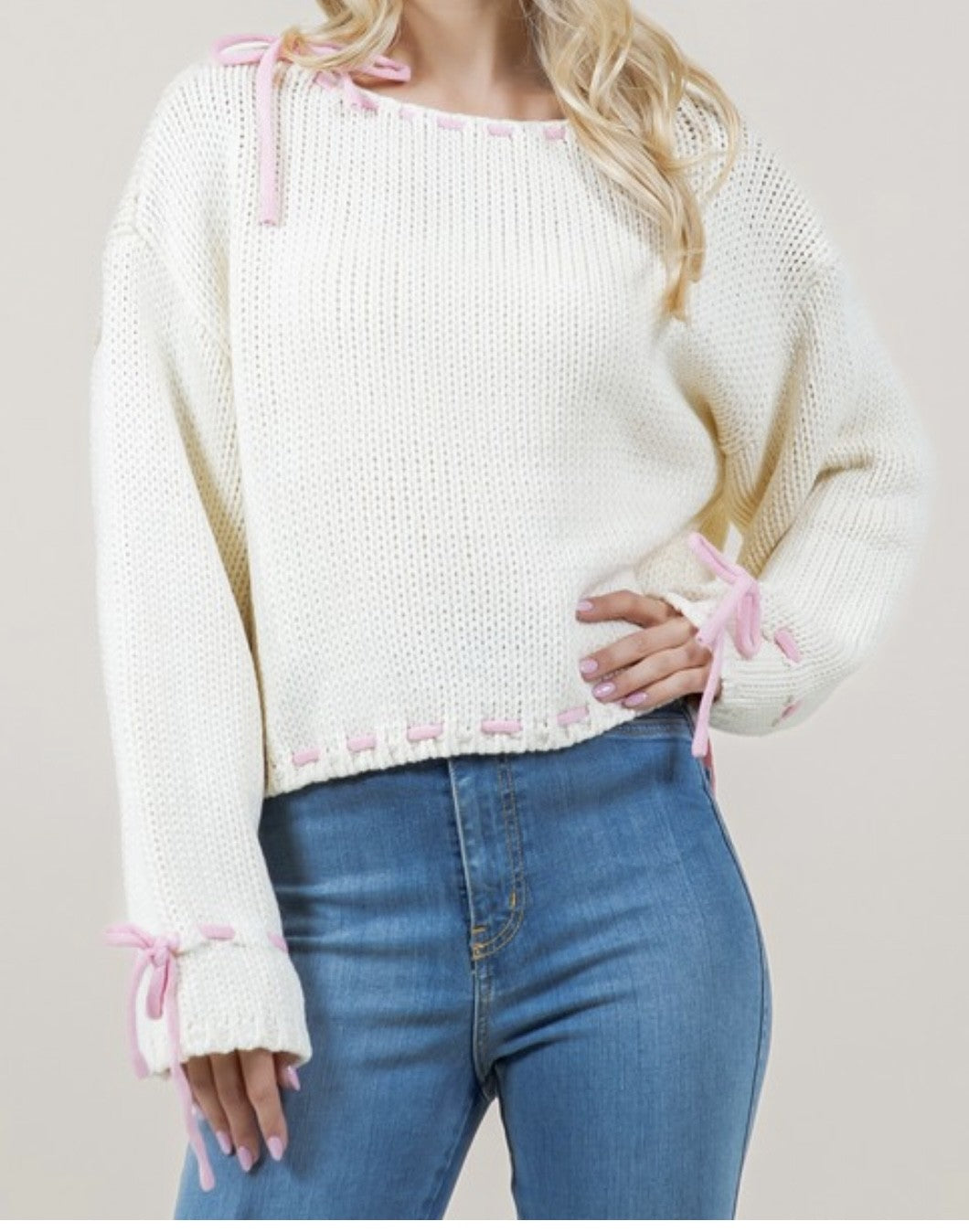 Blush and Cream Sweater