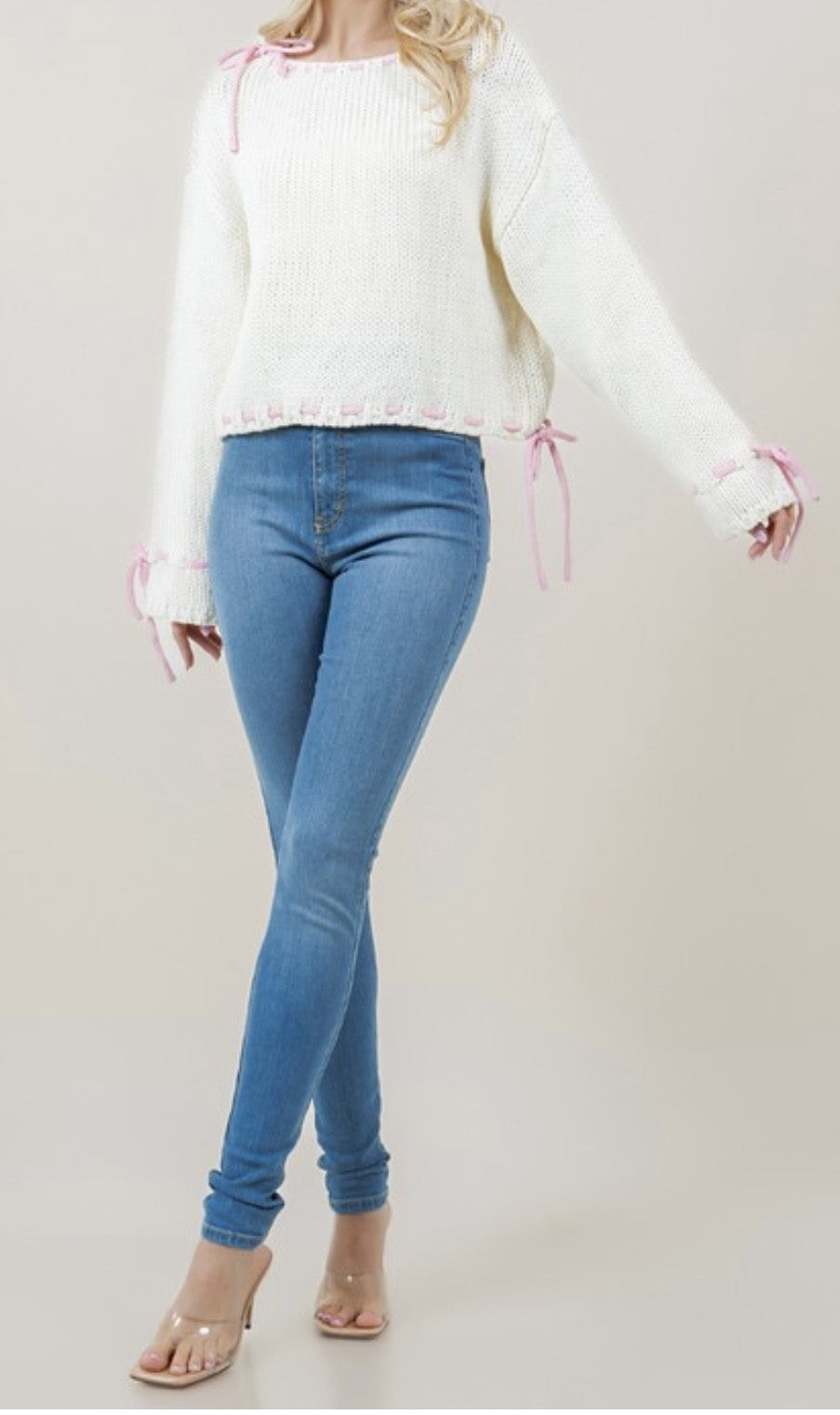 Blush and Cream Sweater